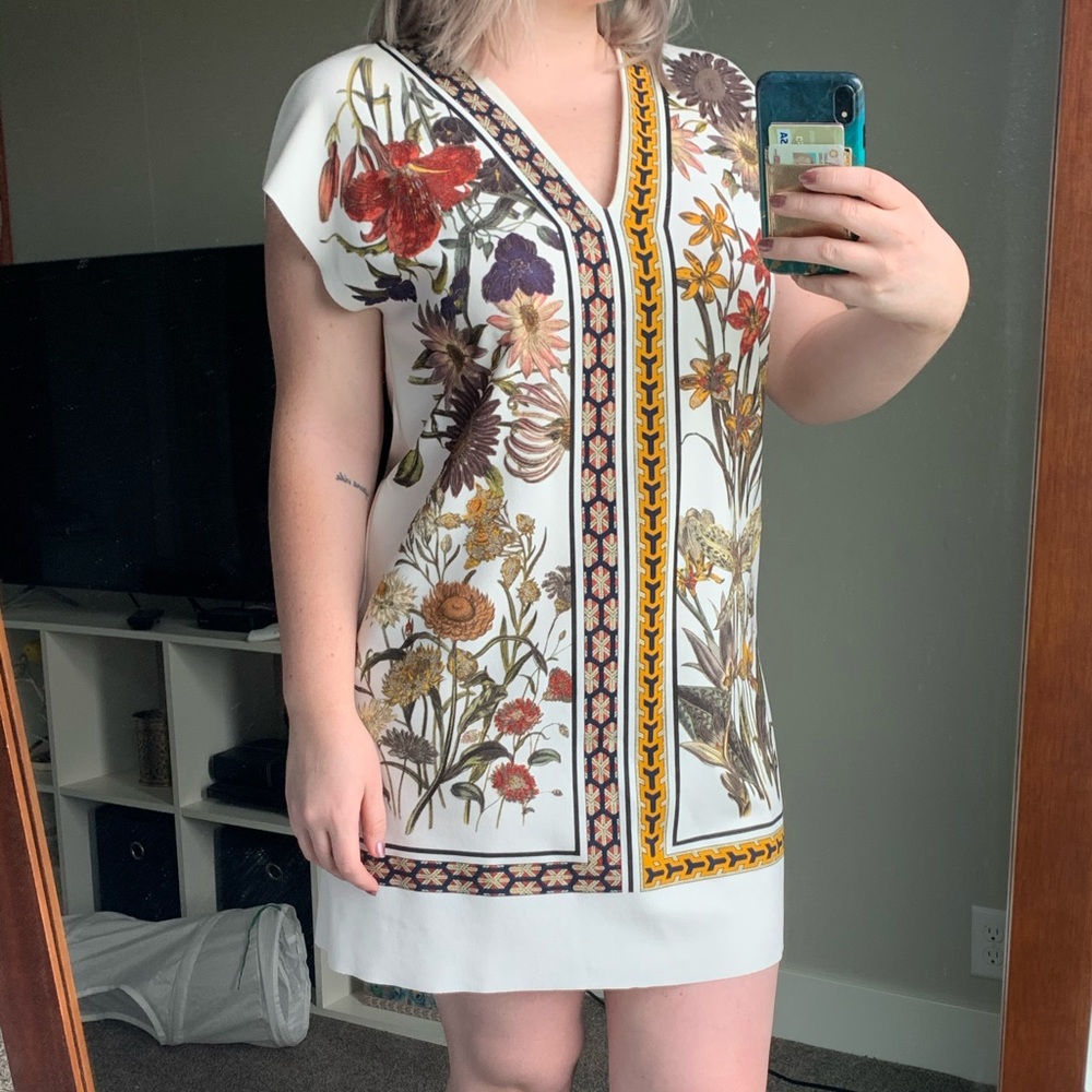ZARA Shrug Floral Dress, loose-fitting
